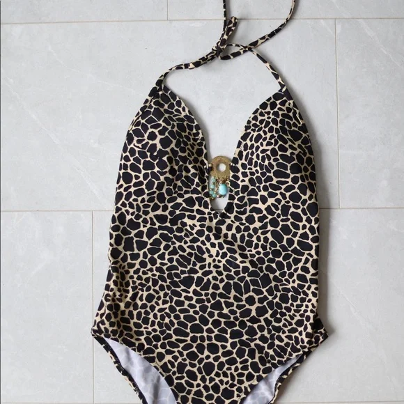 Vintage Animal Print One Piece Swinsuit